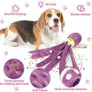 Interactive dog toy: snuffle, chew, puzzle, slow feed, plush fun