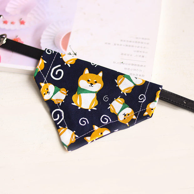 Saliva towel dog Japanese saliva triangle scarf