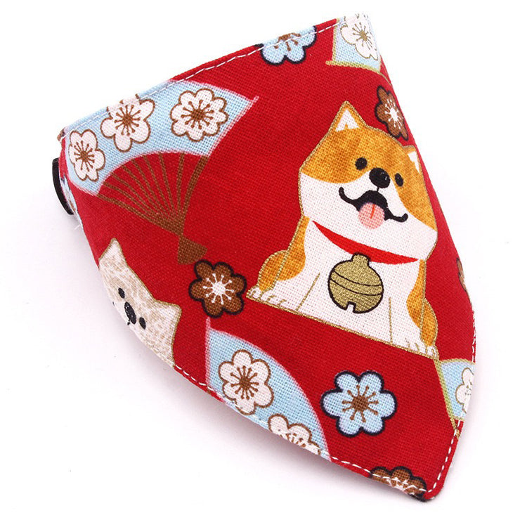 Saliva towel dog Japanese saliva triangle scarf