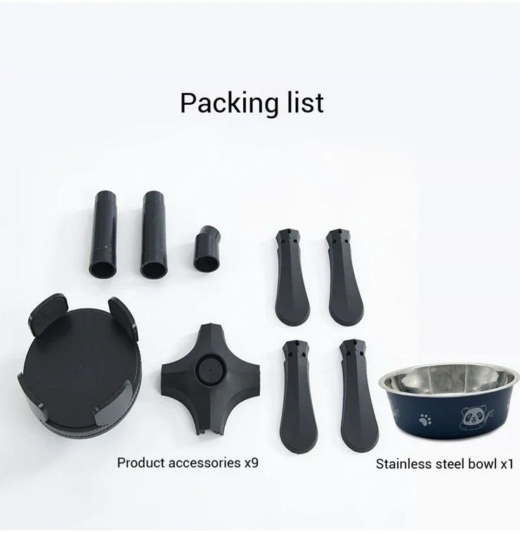 Adjustable Elevated Dog Food Bowls Stand Anti Slip Stability Pet Bowl Holder