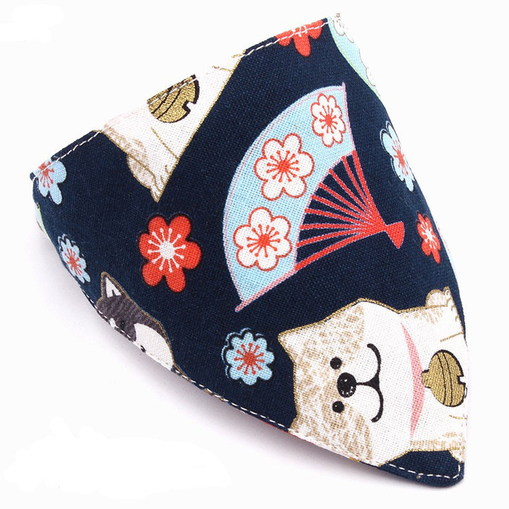 Saliva towel dog Japanese saliva triangle scarf