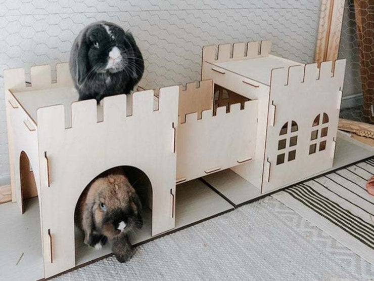 Cozy, sturdy, stylish shelter for rabbits and guinea pigs alike!