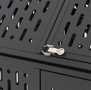 Heavy Duty Dog Crate 45 Inch Indestructible Pet Dog Cage Crate Kennel With Roof Top 2 Doors Removable Trays