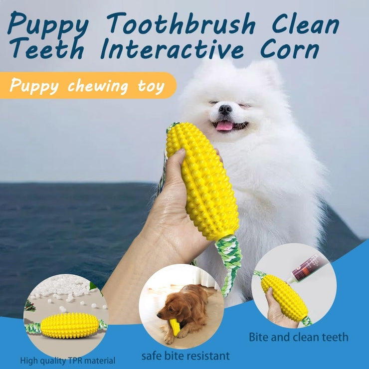 Puppy Toothbrush Clean Teeth Interactive Corn Toys Dog Toys