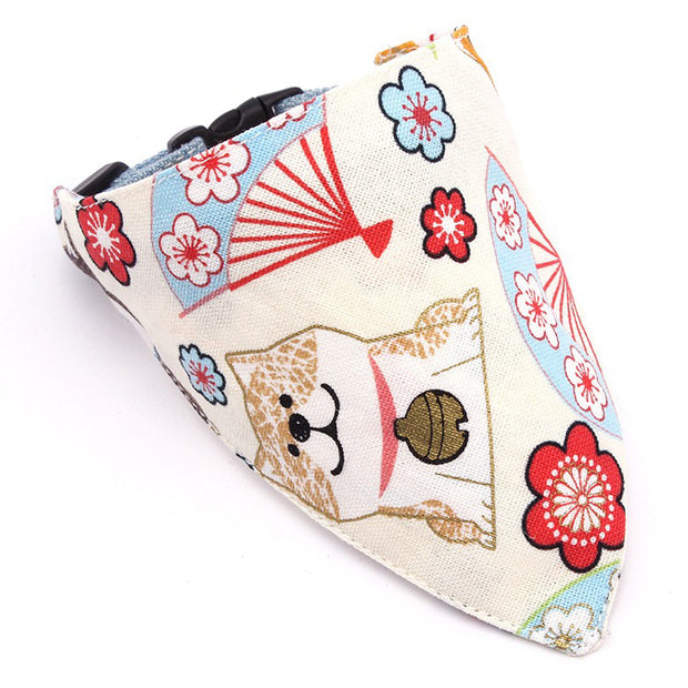 Saliva towel dog Japanese saliva triangle scarf