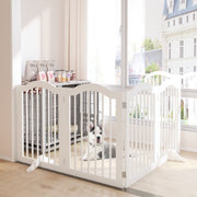 27.6 Height Tall Freestanding Pet Gate, 4 Panels Foldable Dog Gate
