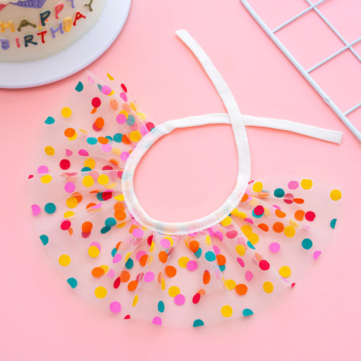 Pet Polka Dot Lace Bib Dog Birthday Suit