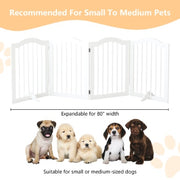 27.6 Height Tall Freestanding Pet Gate, 4 Panels Foldable Dog Gate