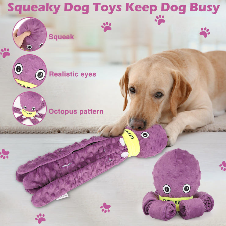Interactive dog toy: snuffle, chew, puzzle, slow feed, plush fun