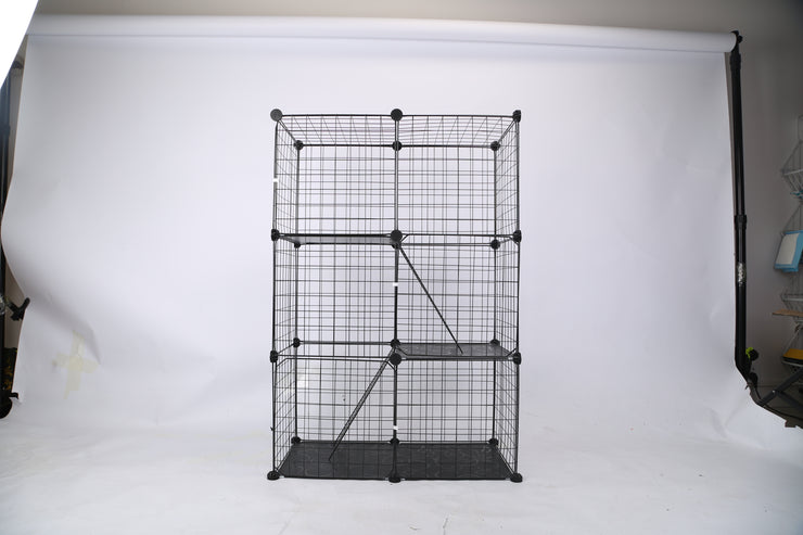 3 Tier Cat Playpen Cage Metal Indoor Cat House Detachable Kitten House