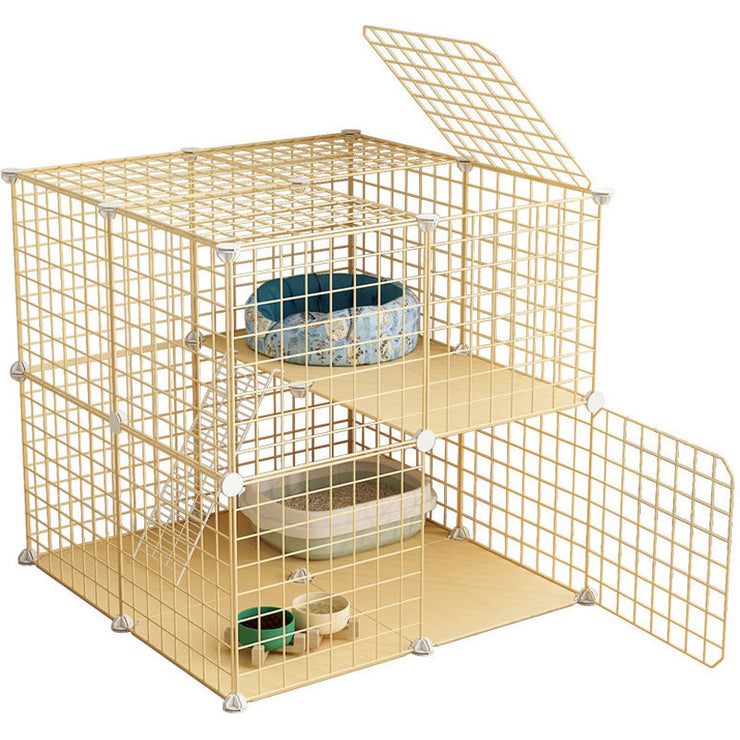 Cat Cage Villa Yellow Log Color Pet Free Assembly