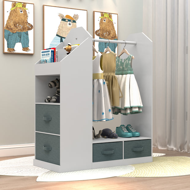 Children's Clothing Storage Racks, Clothing Racks, Children's Wardrobes, Open Hanging Wardrobes With Mirrors