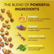 Supports digestion and anal glands with pumpkin and fiber-rich chews