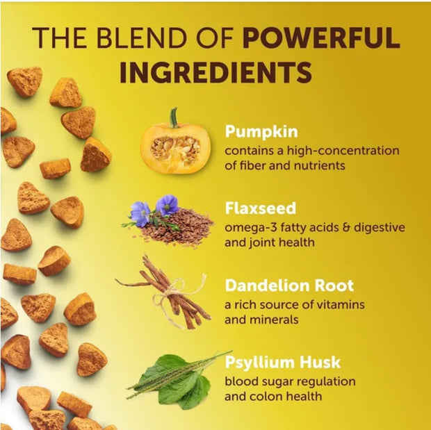 Supports digestion and anal glands with pumpkin and fiber-rich chews