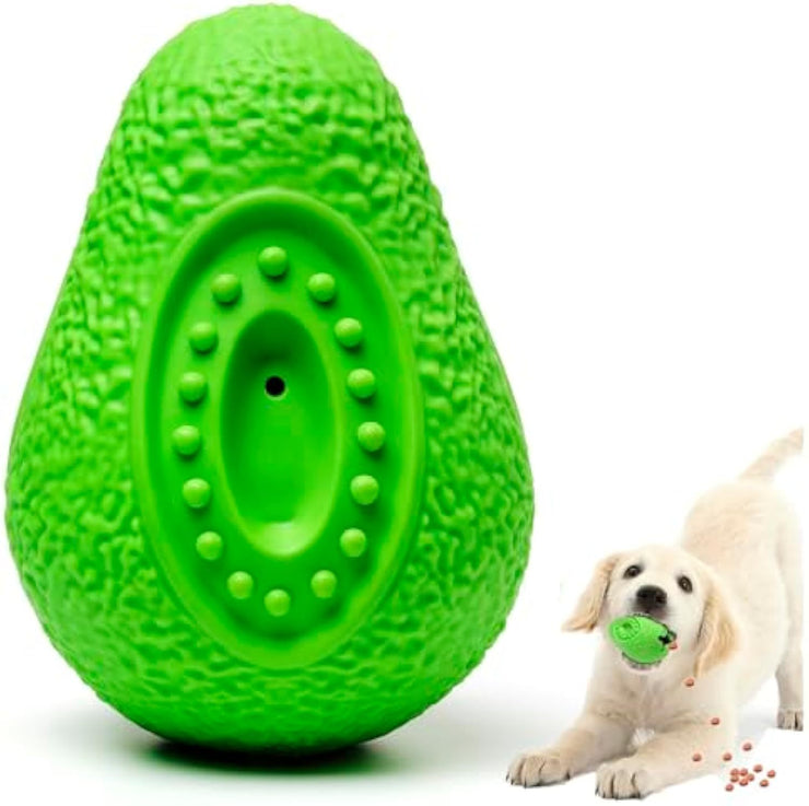 "Indestructible rubber chew toy for all dog sizes, safe play
