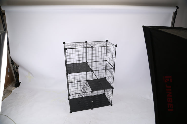 3 Tier Cat Playpen Cage Metal Indoor Cat House Detachable Kitten House