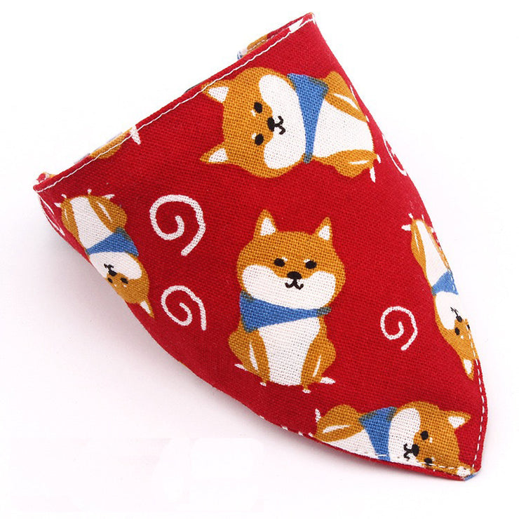Saliva towel dog Japanese saliva triangle scarf