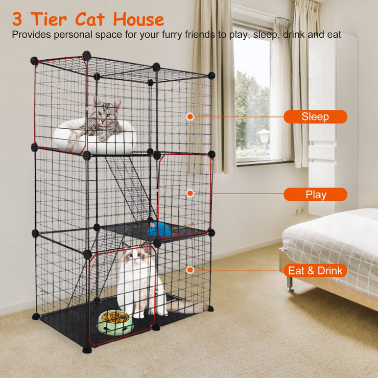 Cat Cage DIY Indoor Pet House, Suitable For Kittens, Puppies, Rabbits