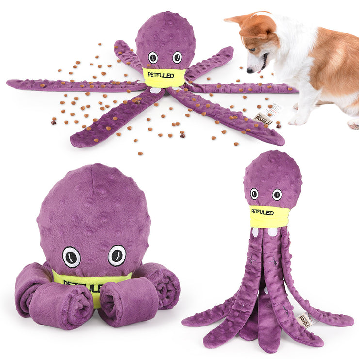 Interactive dog toy: snuffle, chew, puzzle, slow feed, plush fun