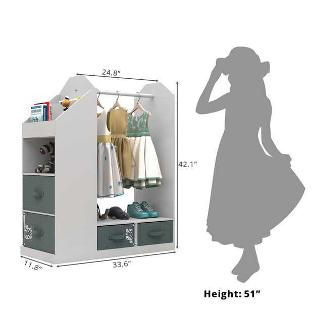 Children's Clothing Storage Racks, Clothing Racks, Children's Wardrobes, Open Hanging Wardrobes With Mirrors