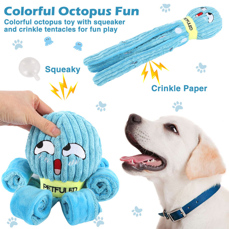 Interactive dog toy: snuffle, chew, puzzle, slow feed, plush fun