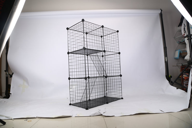 3 Tier Cat Playpen Cage Metal Indoor Cat House Detachable Kitten House